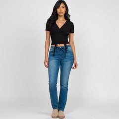 Chic Ribbed String Top