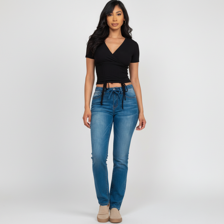 Chic Ribbed String Top