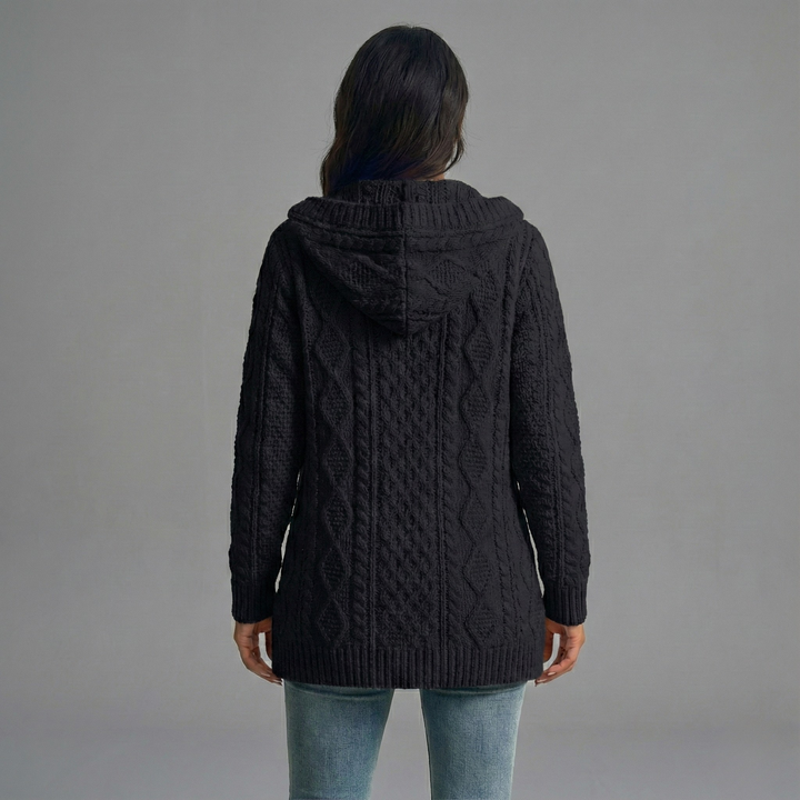 Knit Hoodie Jacket - back view
