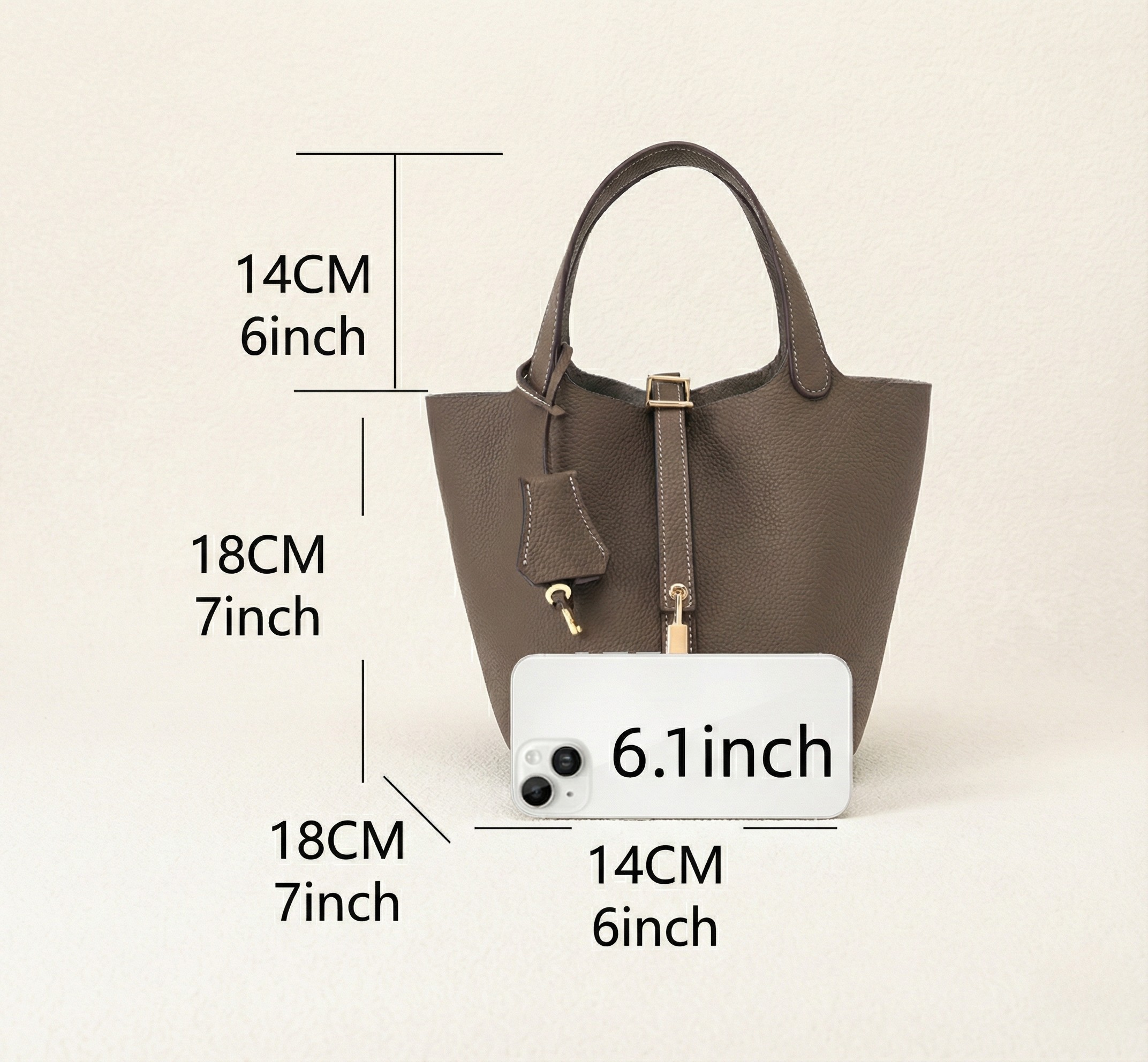 Modern Leather Basket Handbag