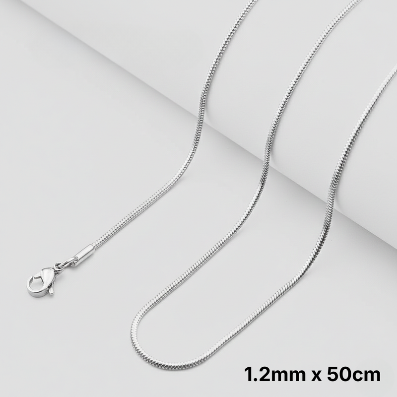 Snake Chain Necklace — Polished Steel | Mavena & Co – Mavena Co.