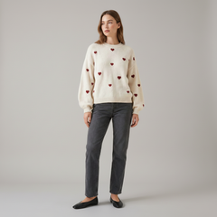 Little Heart Knit Pullover - back view