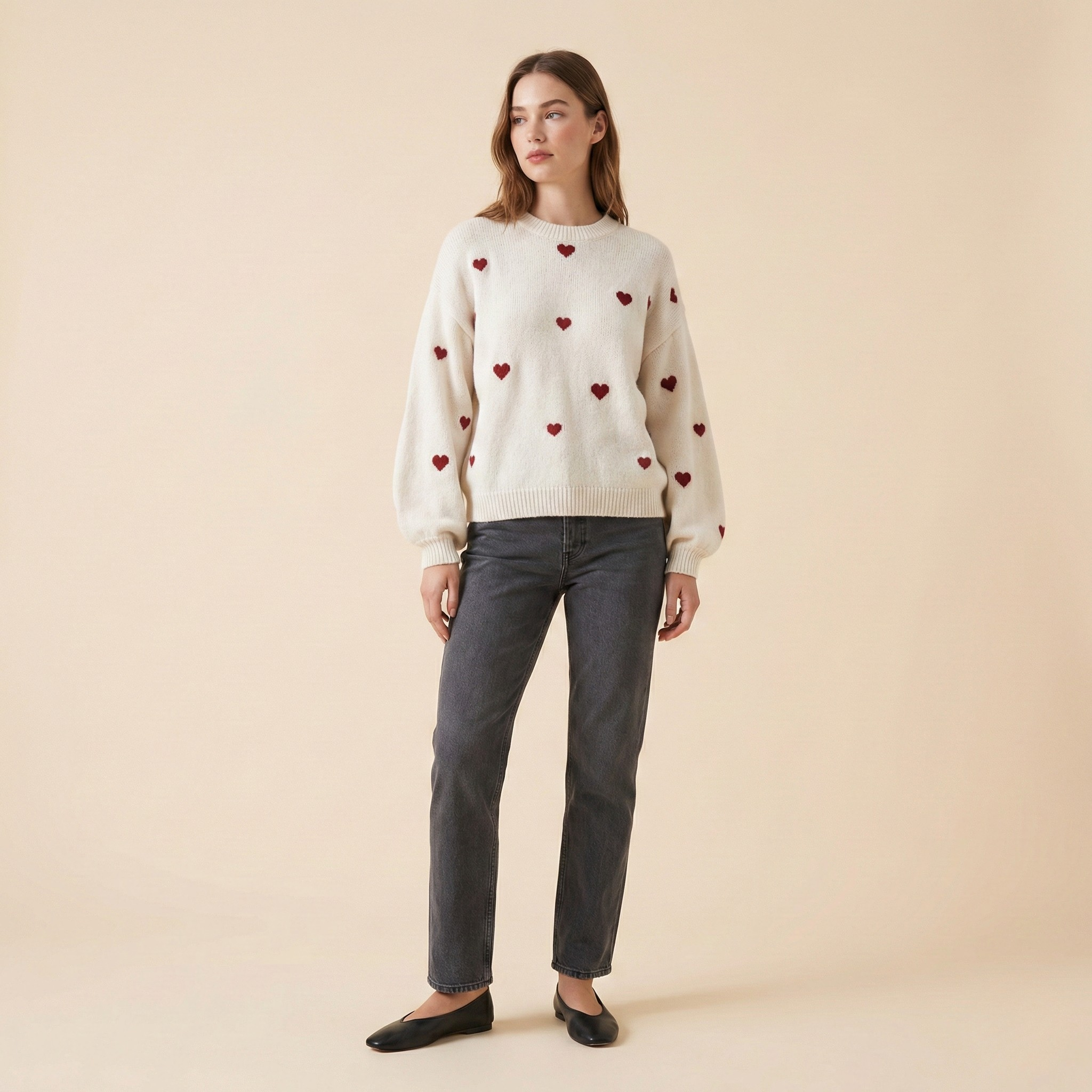 Little Heart Knit Pullover - back view