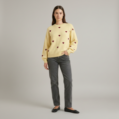 Little Heart Knit Pullover - fabric detail