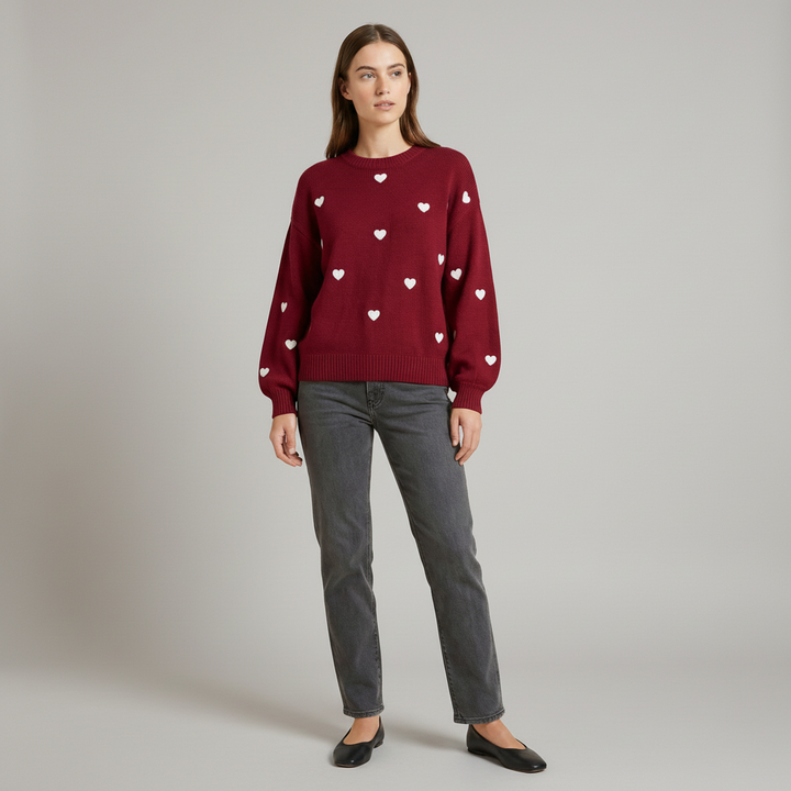 Little Heart Knit Pullover - close-up