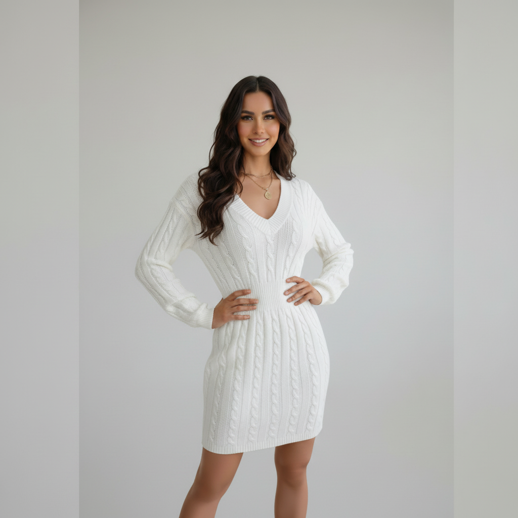 V-Neck Sheath Dress - side view