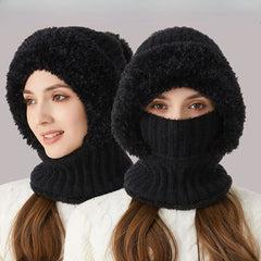 3-in-1 Winter Beanie Hat in Black