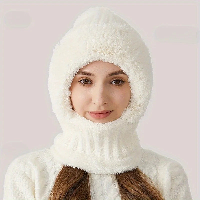 3-in-1 Winter Beanie Hat in (White)