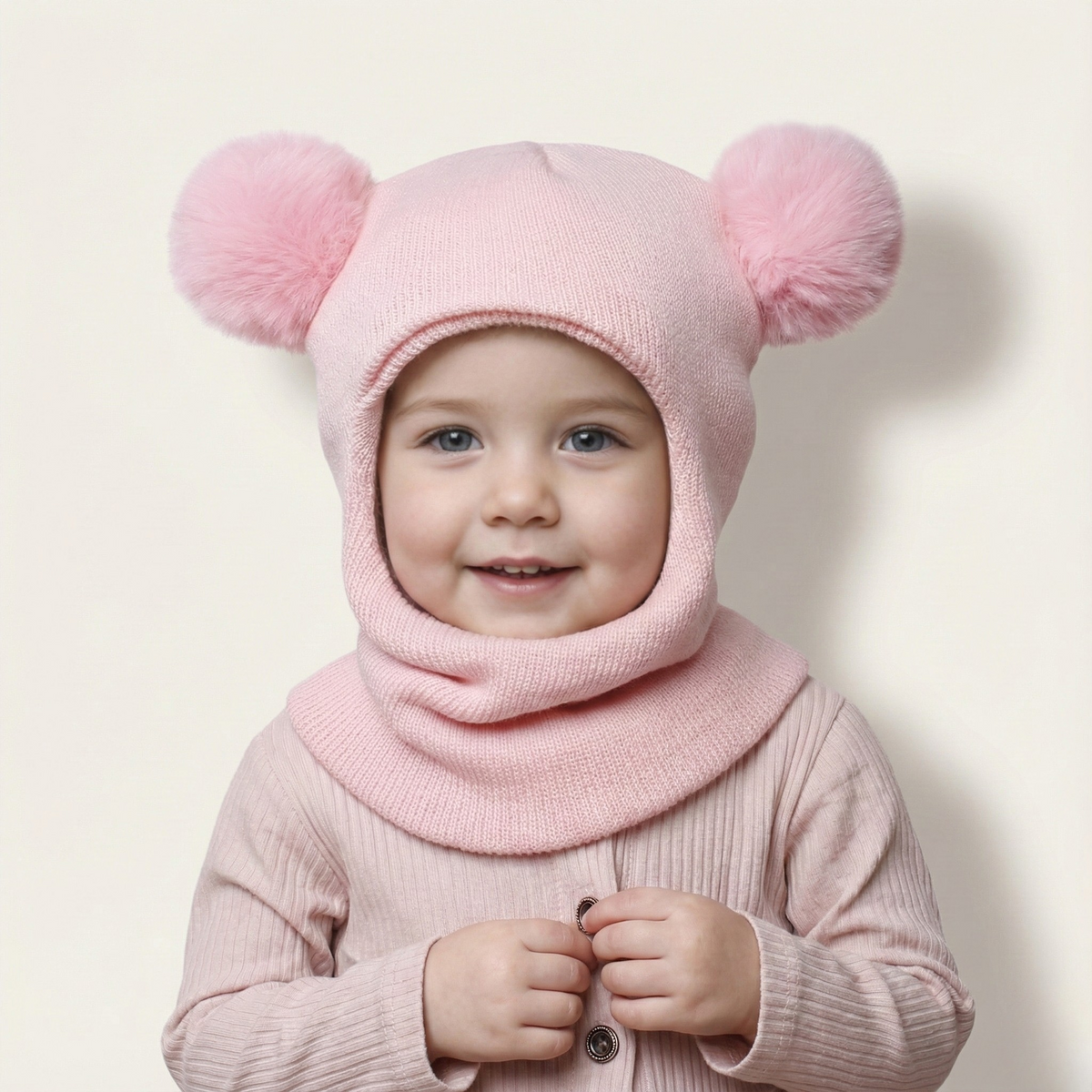 Toddler Knit Beanie Hat (1-3 years) - back view