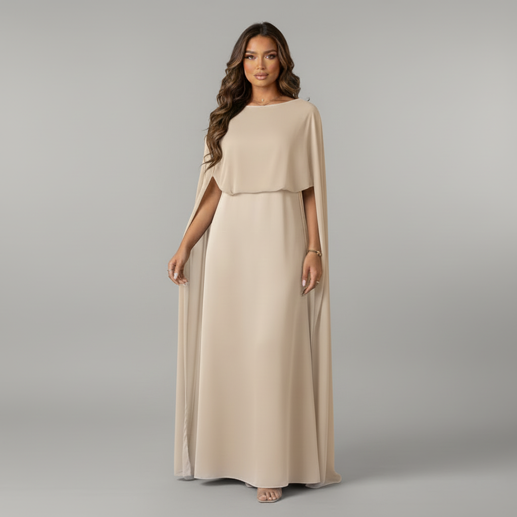 Traditional Chiffon Dress - back view