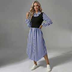 Striped Layred Midi Dress - side view