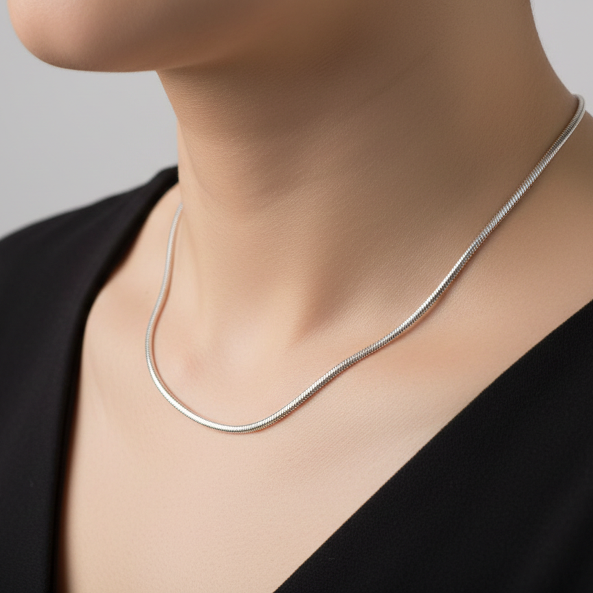 Snake Chain Necklace - close-up