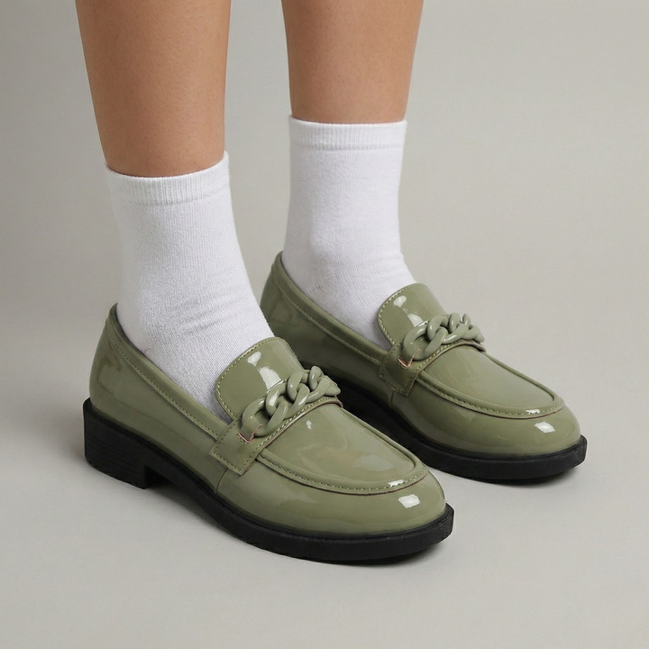 Chunky Chain Loafers - fabric detail