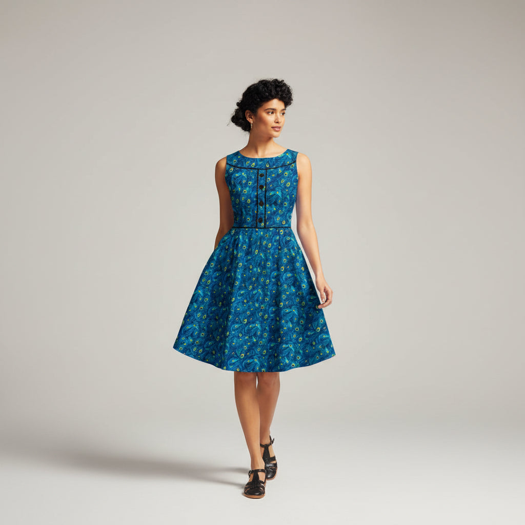 Elizabeth Dress in Peacock
