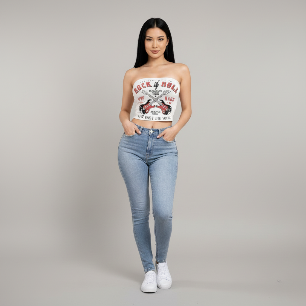 Rock & Roll Tube Top - Lifestyle Shot | Mavena Co