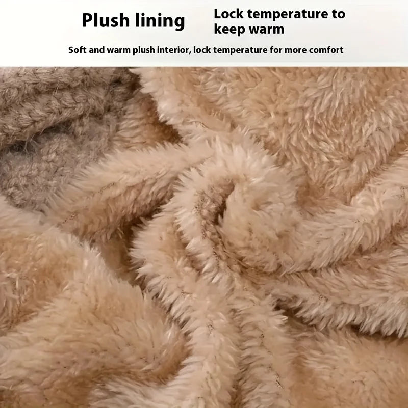 Beige Variant of 3-in-1 Winter Beanie Hat 