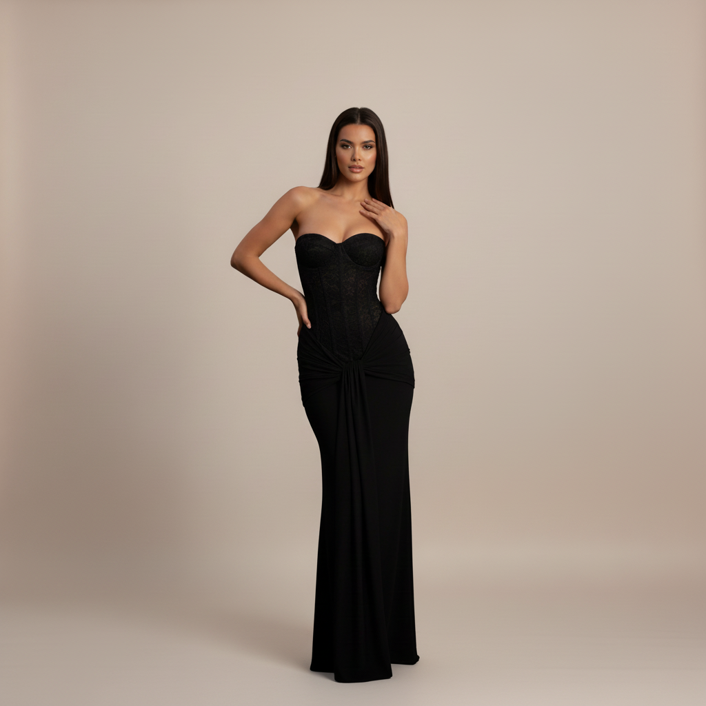 Radiance Off-Shoulder Strapless Gown - detail view