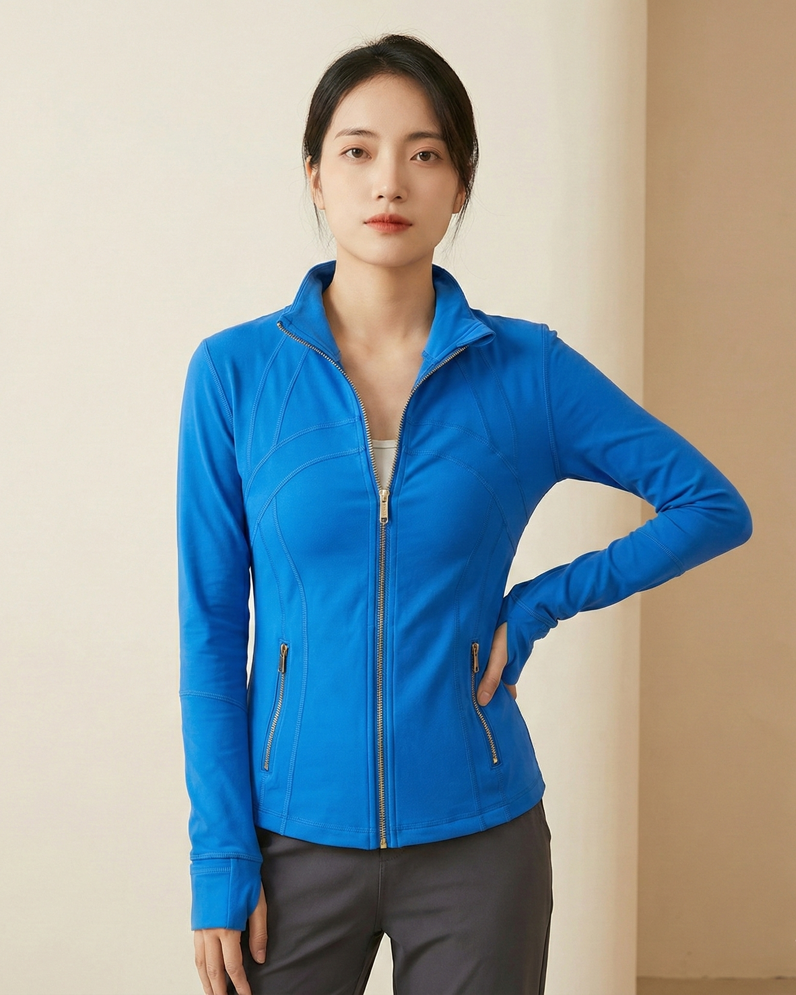 Blue Variant of Quick Dry Long Sleeve Jacket