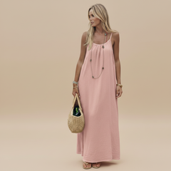 Loose Fit Spaghetti Strap Dress - fabric detail