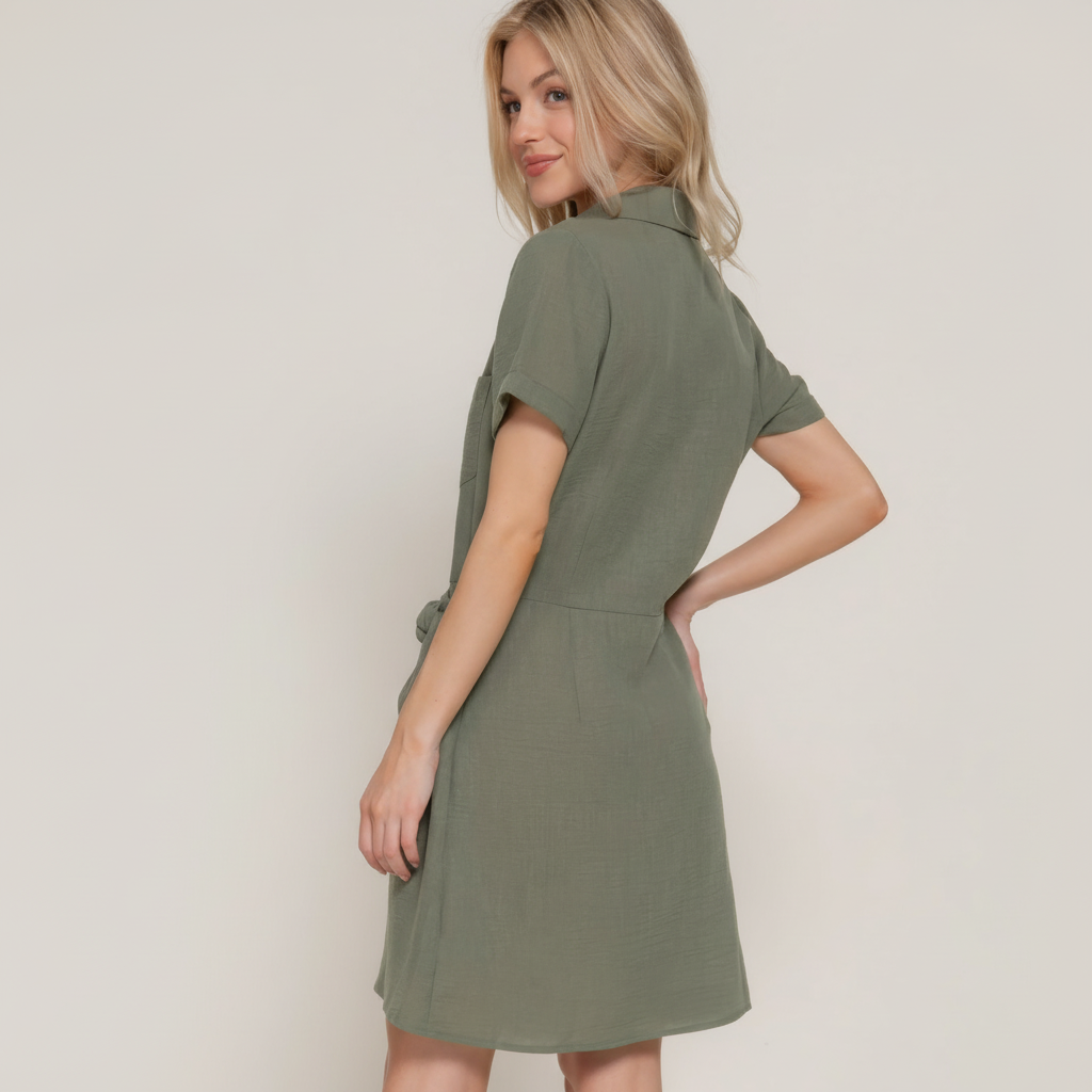 Side Bow Mini Dress - side view