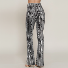 Printed Elastic Flare Pants - detail view