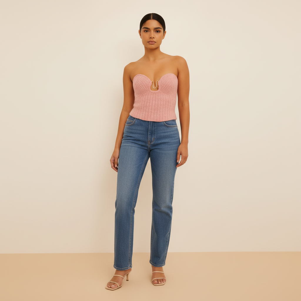 Sleek Knit Tube Top - back view