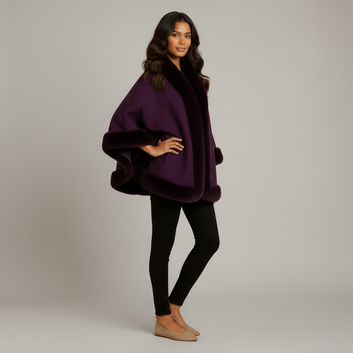 Faux Fur Cape Jacket - detail view