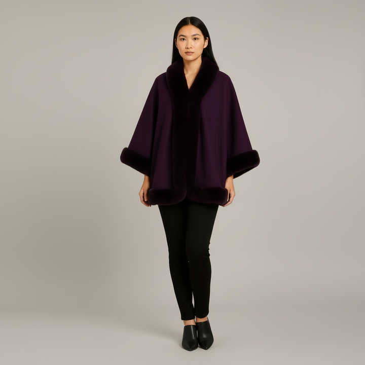 Faux Fur Cape Jacket - side view