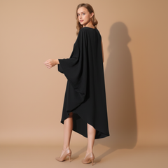 Matte Crepe One-Sleeve Dress - styled look