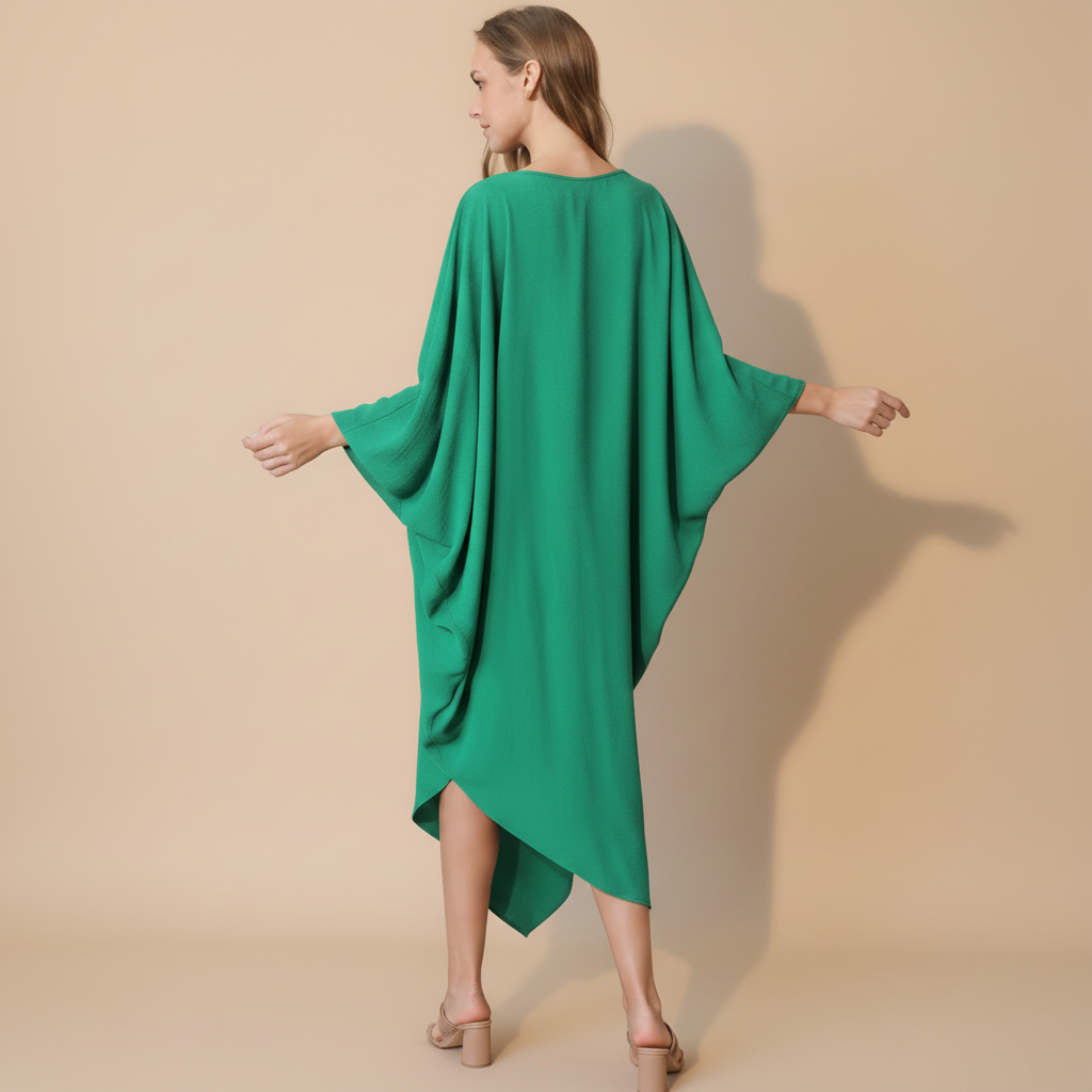 Matte Crepe One-Sleeve Dress - fabric detail