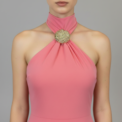 Halter Neck Sleeveless Mini Dress - View 5 | Mavena Co