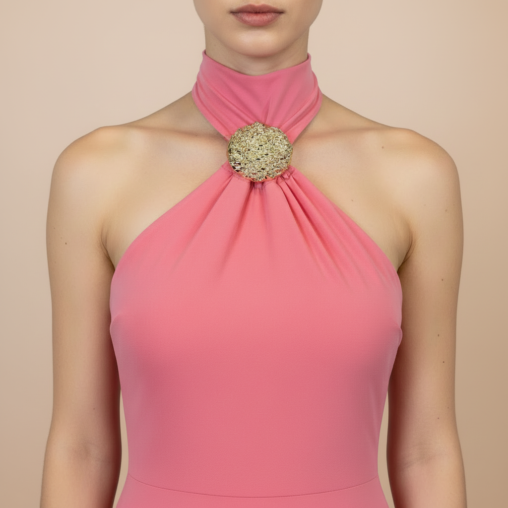 Halter Neck Sleeveless Mini Dress