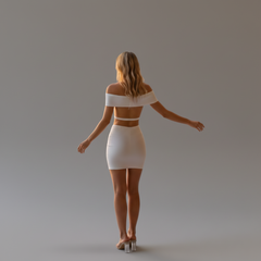 Off Shoulder Mini Dress With Open Back - side view