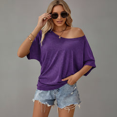 Classic Loose Fit T-Shirt for women in Purple Orchid