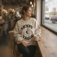 Lunar Essence Fleece Crew – Moon Tribe Graphic Sweatshirt