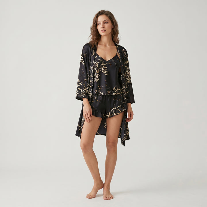 Cherry Silk Sleepwear Set