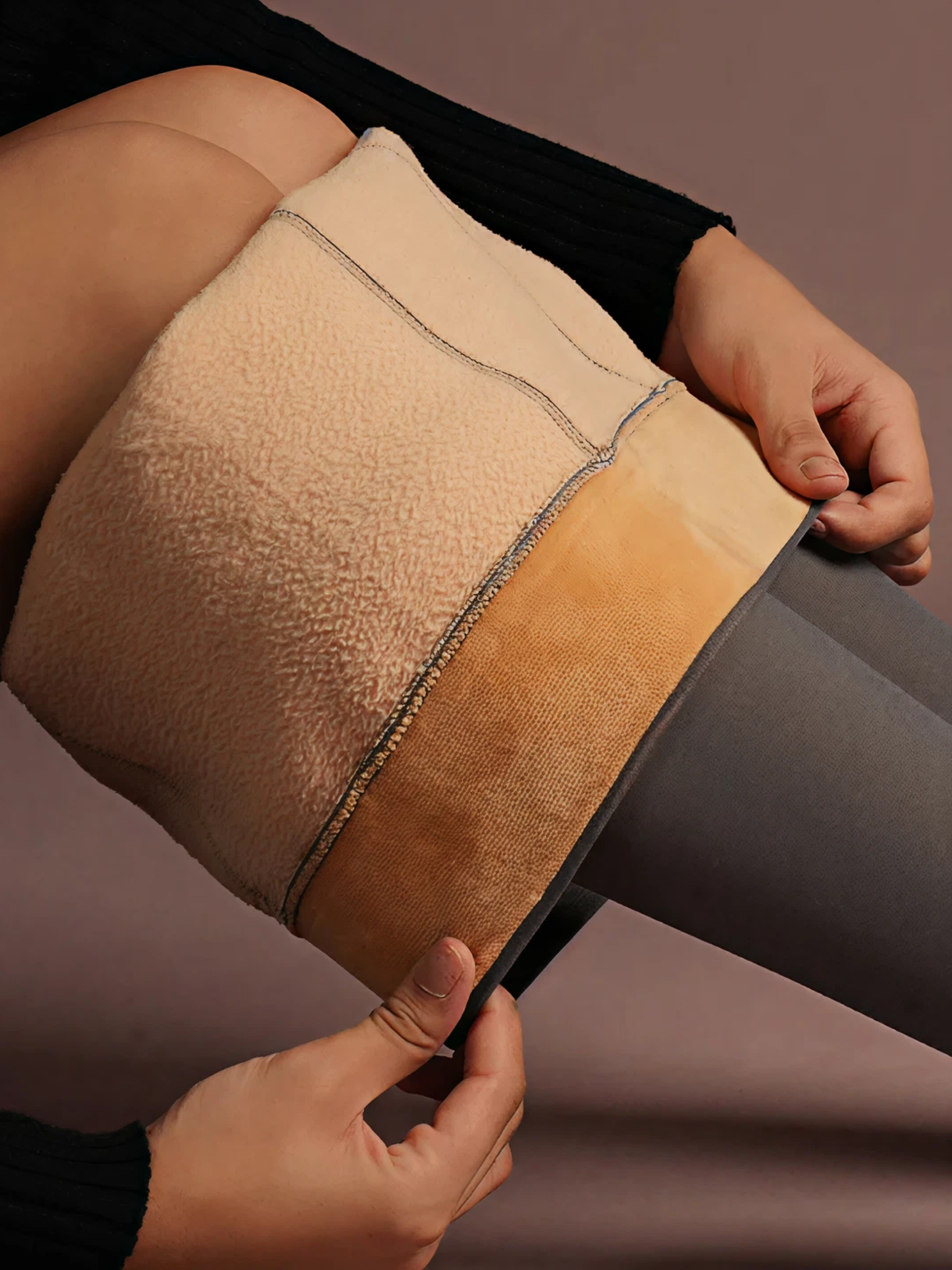 Dark Grey Smoke Variant of  Luxe Thermal Sheer Tights  