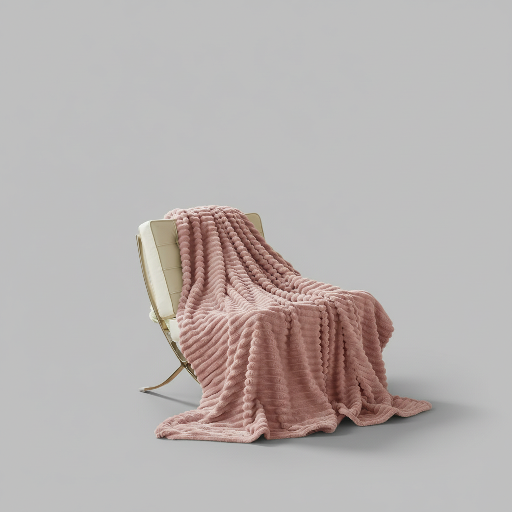 Fluffy Warm Plush Blanket (Blush Pink)