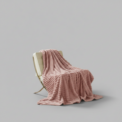Fluffy Warm Plush Blanket (Blush Pink)