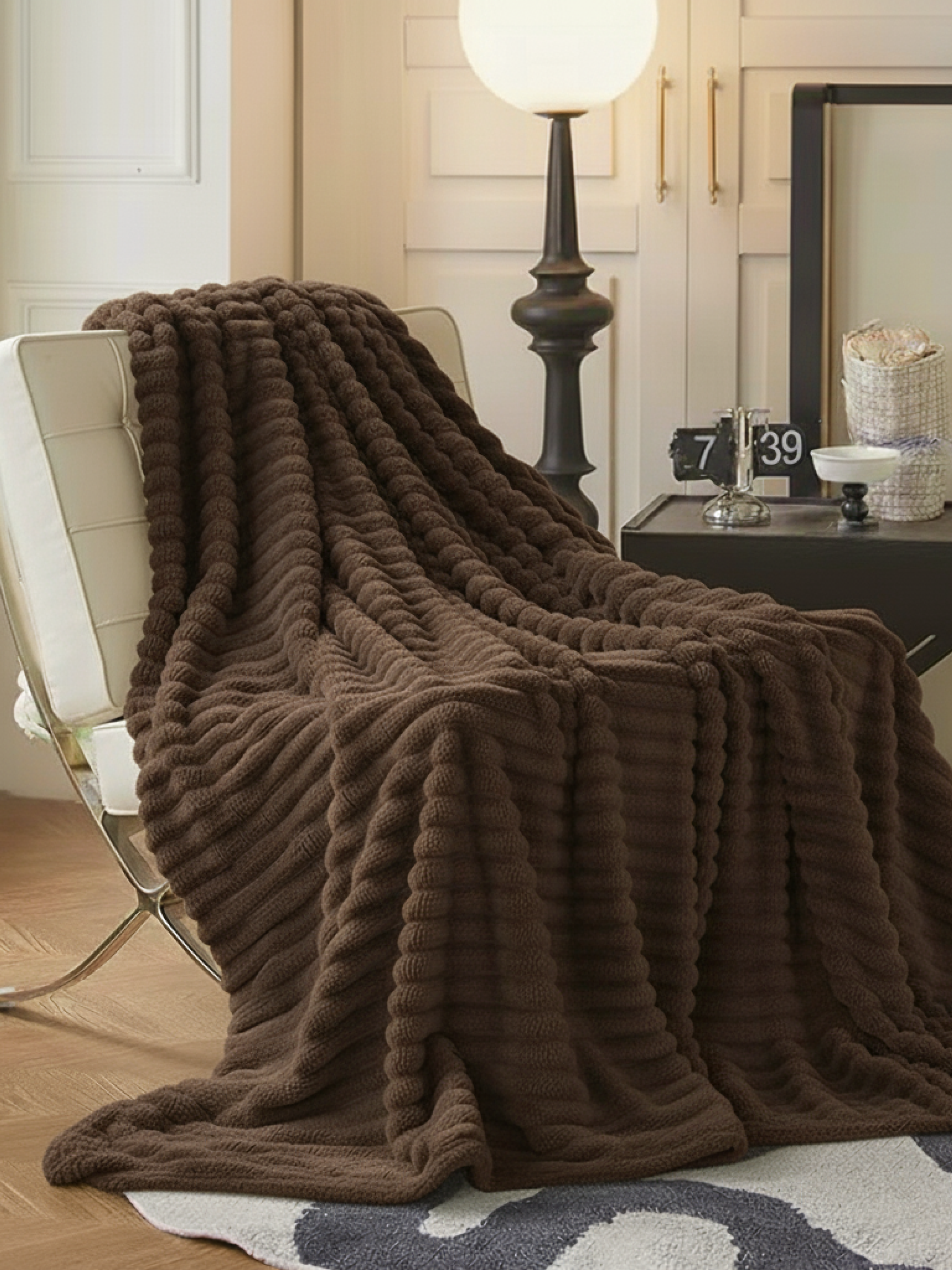 Fluffy Warm Plush Blanket (Brown )