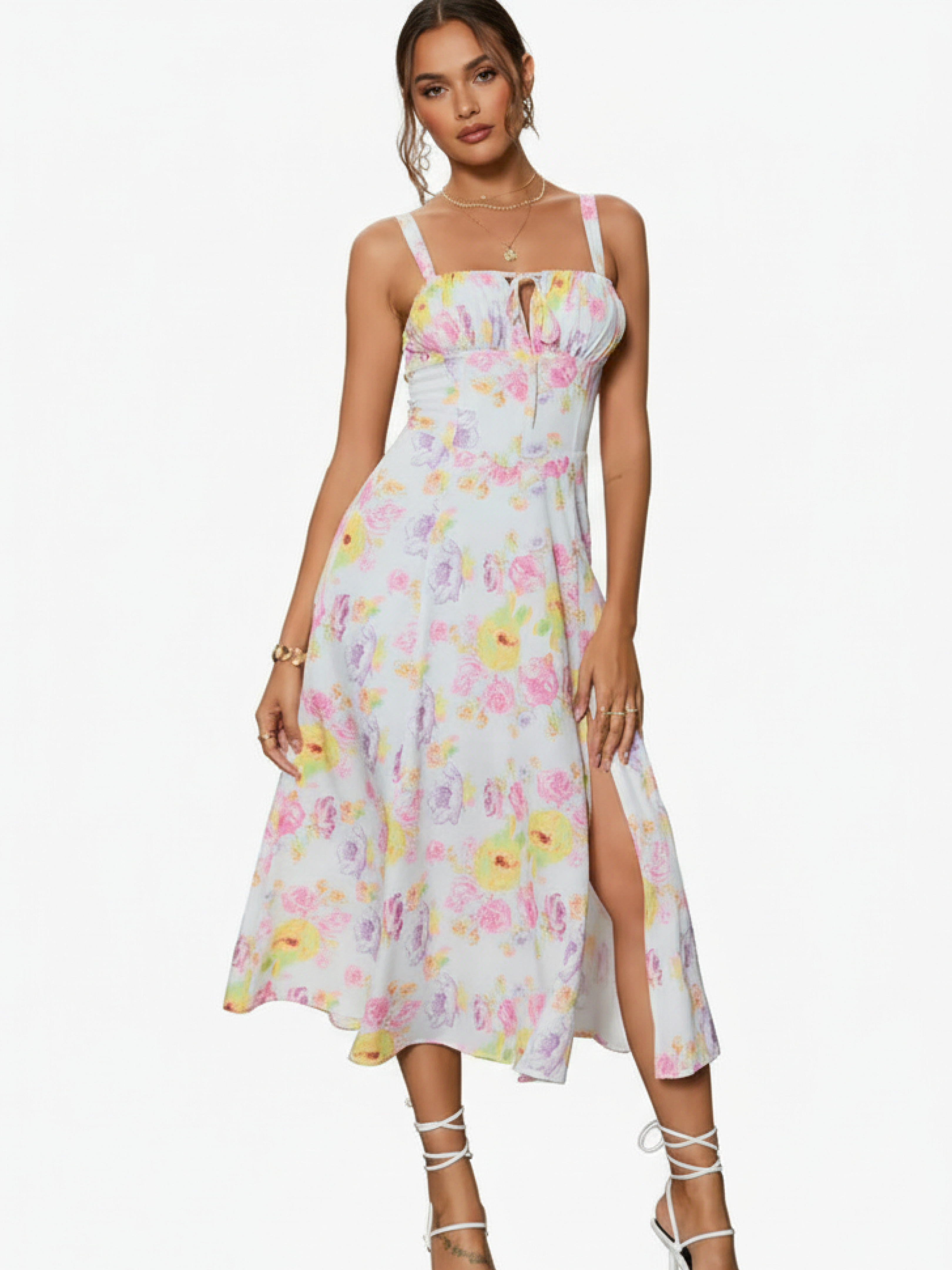 Lace-up Suspender Dress