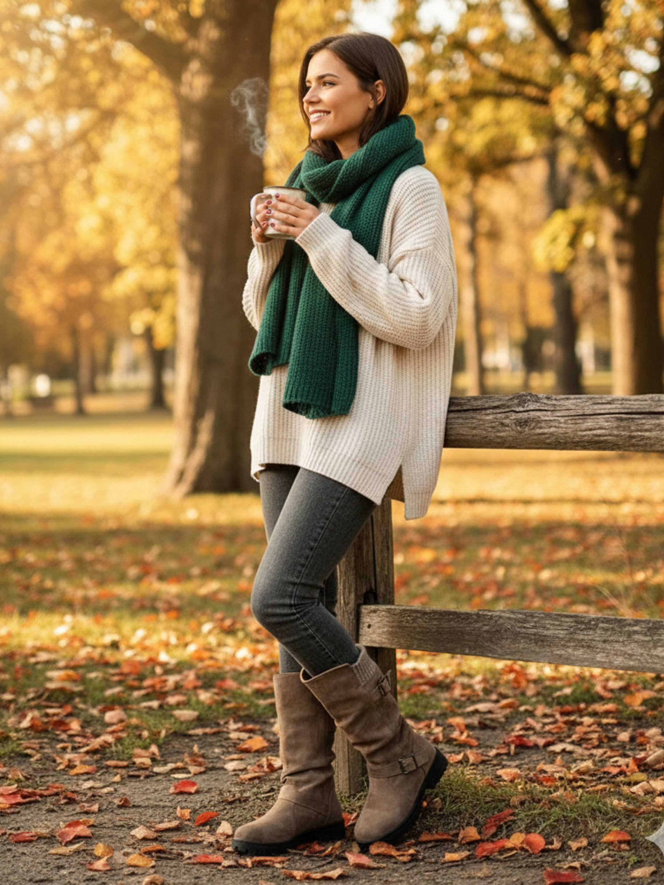 Knit Cuff Buckle Boot
