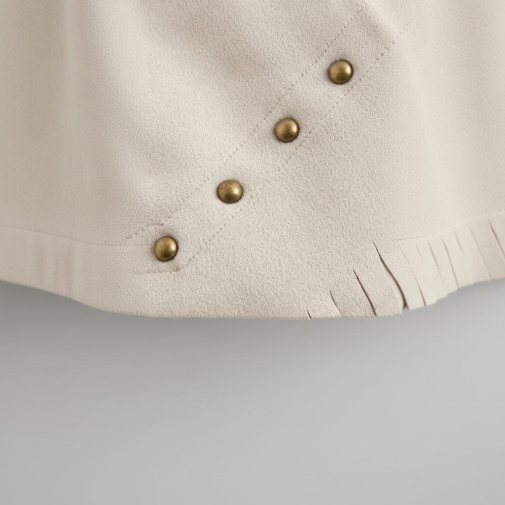 Fringe Detail Mini Skirt- for women in - White - 2