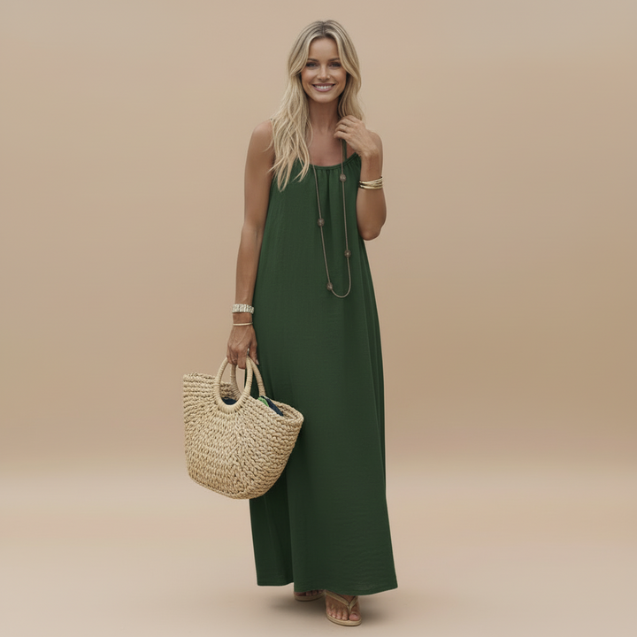 Loose Fit Spaghetti Strap Dress - back view