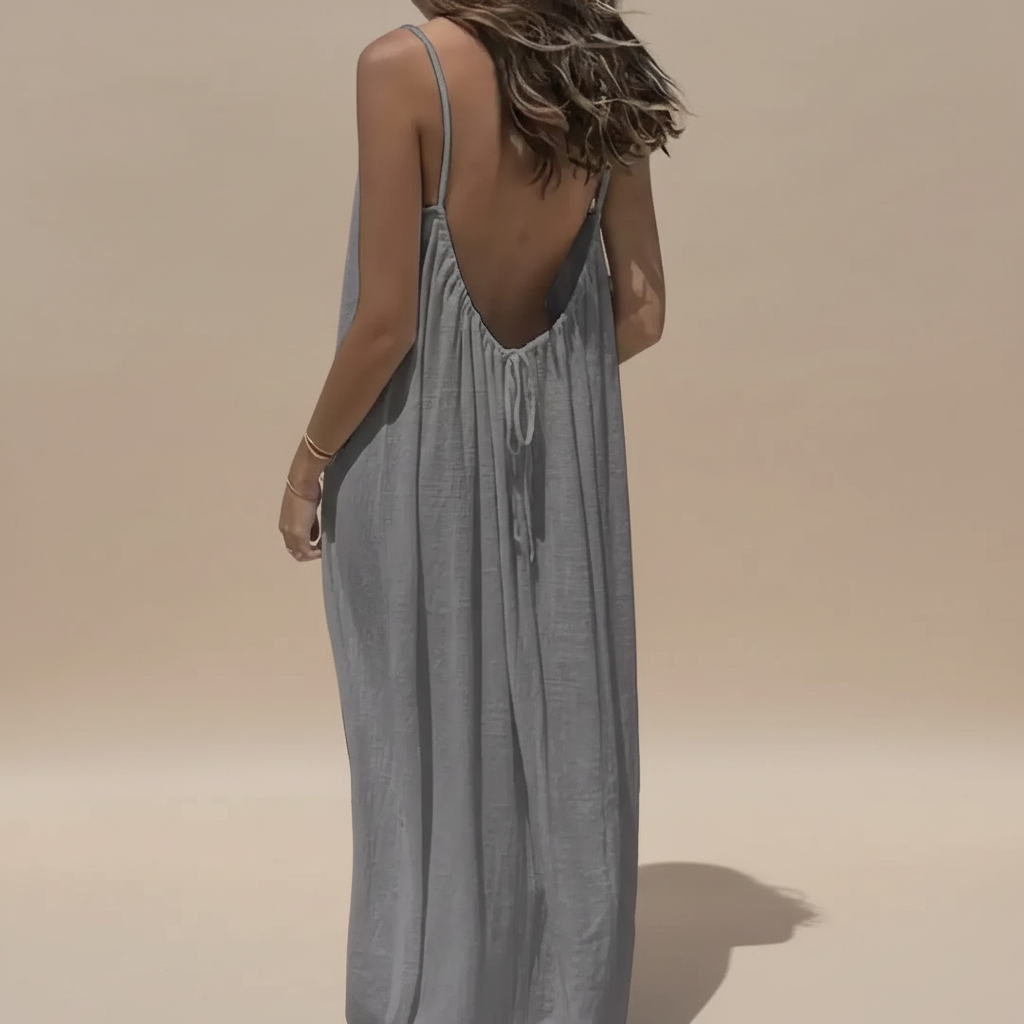 Loose Fit Spaghetti Strap Dress - close-up