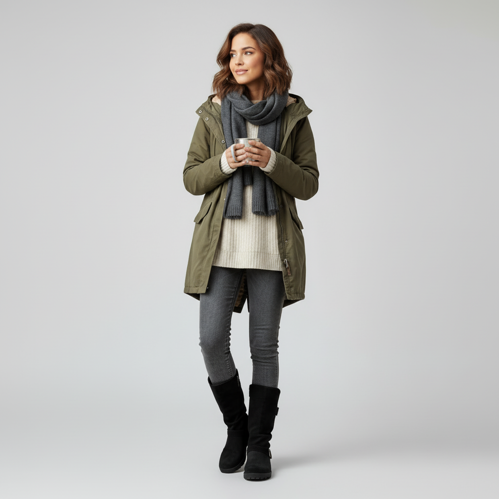 Knit Cuff Buckle Boot - styled look