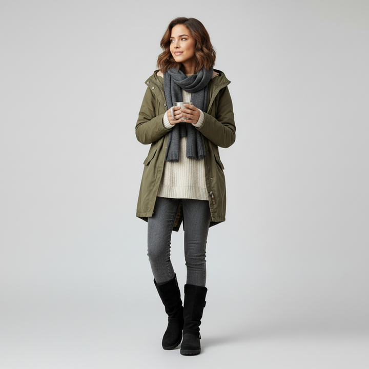 Knit Cuff Buckle Boot - styled look