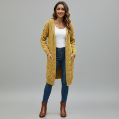 Knitted Long Cardigan Sweater - back view
