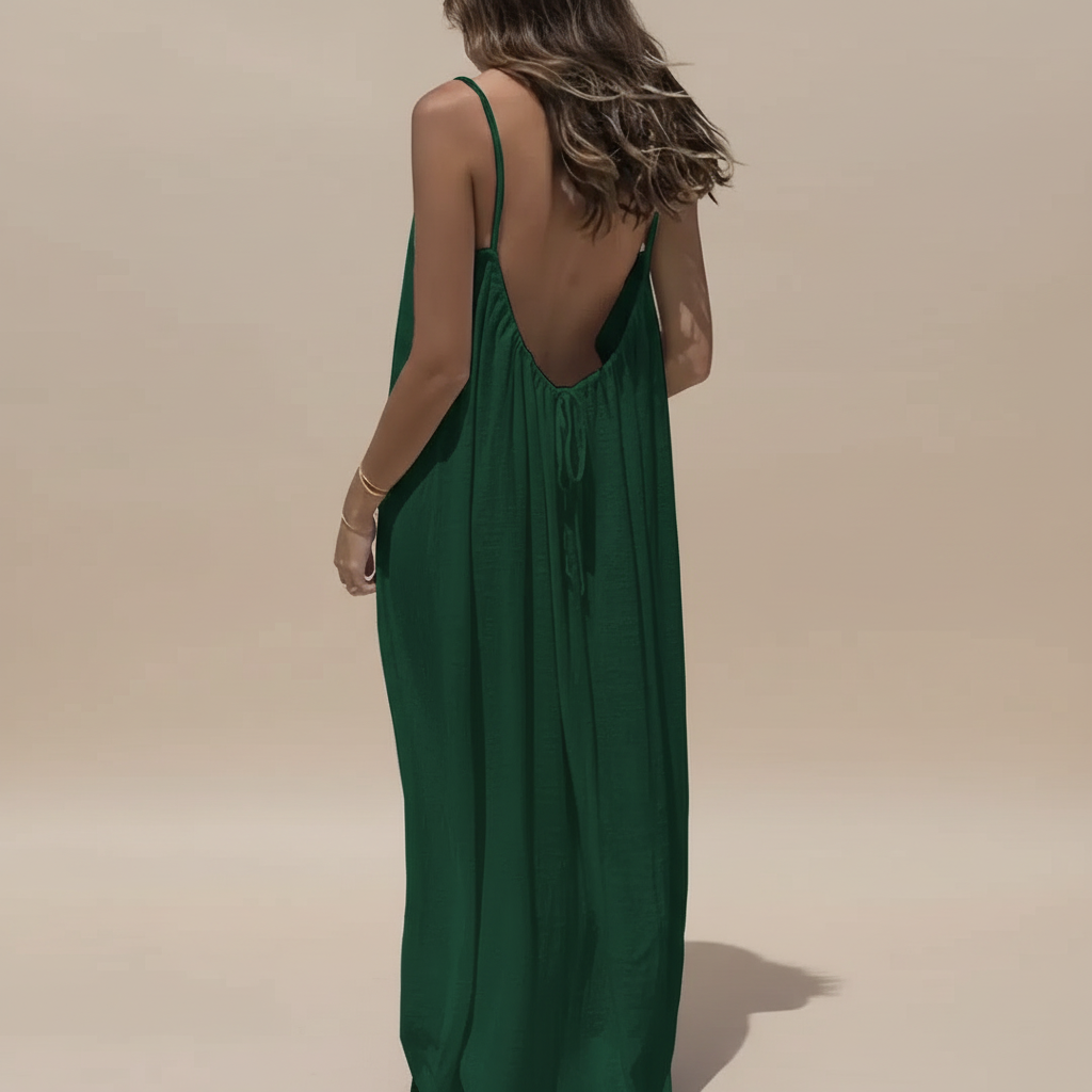 Loose Fit Spaghetti Strap Dress - detail view