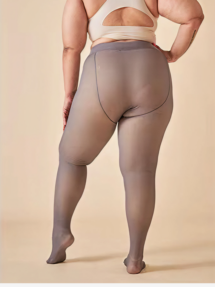 Luxe Thermal Sheer Tights - Dark Grey  - Back